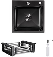 Фото Lidz H4545HB Handmade 2.5/0.5 Decor Black PVD Honeycomb + корзина K01B (LDH4545HDECBLM4943850958)