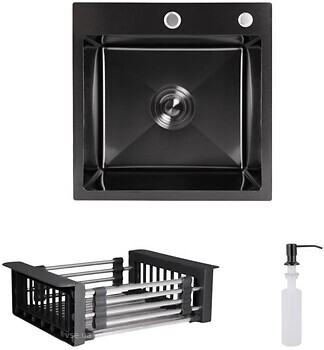 Фото Lidz H4545HB Handmade 2.5/0.5 Decor Black PVD Honeycomb + корзина K01B (LDH4545HDECBLM4943850958)