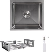 Фото Lidz H4843 Handmade 3.0/1.0 Brushed Steel + корзина K01G (LDH4843BRU4944150955)
