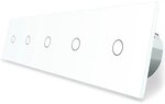 Фото Livolo умный выключатель 5 каналов (1-1-1-1-1) белый (VL-C705Z-11)