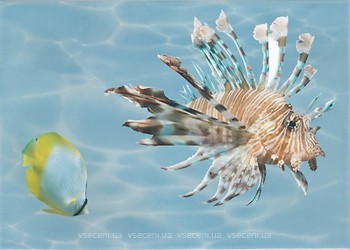 Фото БерезаКерамика декор Лазурь Морской мир 2 бирюзовый 25x35