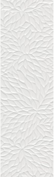 Фото Kale плитка настенная Wabi RM-6954R Shiro Flower White Polished 34x111