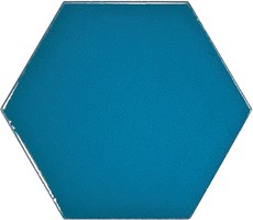 Фото Equipe Ceramicas плитка настенная Scale Hexagon Electric Blue 10.7x12.4