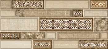 Фото Inter Cerama декор Textile коричневый 23x50 (Д182031)
