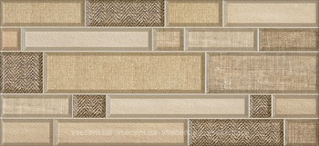 Фото Inter Cerama плитка настенная Textile светло-коричневая 23x50 (2350182031)