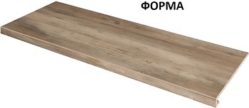 Фото Zeus Ceramica ступень угловая с капиносом Allwood Brown левая 34.5x89.8 (SZBXWU6RB1)