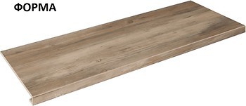 Фото Zeus Ceramica ступень угловая с капиносом Allwood Brown правая 34.5x89.8 (SZBXWU6RB2)