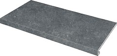 Фото Zeus Ceramica ступень угловая с капиносом Concrete Nero левая 34.5x60 (SZRXRM9RR1)