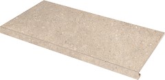 Фото Zeus Ceramica ступень угловая с капиносом Concrete Sabbia левая 34.5x60 (SZRXRM3RR1)