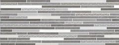 Фото Inter Cerama плитка настенная Palmira светло-серая рельефная 23x60 (2360195071)