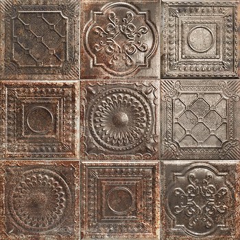 Фото Mainzu набор декоров Tin Tile Rusty Nero 20x20