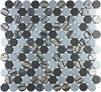 Фото Vidrepur мозаика Circle Aqua Black Blend 30.1x31.3