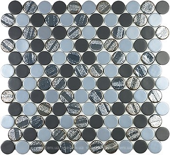 Фото Vidrepur мозаика Circle Aqua Black Blend 30.1x31.3