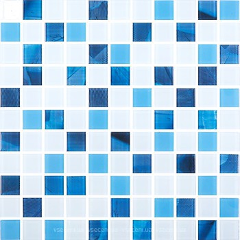 Фото Kotto Ceramica мозаика GMP 0425018 C2 Print 19/Blue D Mat/White Mat 30x30