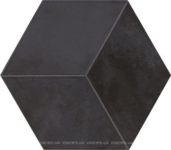Фото Pamesa плитка мозаичная Kingsbury Jubilee Hexagonos Negro Compacglass 19.8x22.8