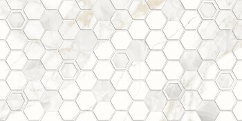 Фото Golden Tile плитка мозаичная Sentimento Hexagon белая 30x60 (SN0151)