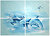 Фото БерезаКерамика декор-панно Лазурь Дельфины бирюзовый 50x70 (комплект 4 шт)