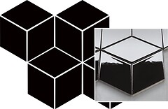 Фото Ceramika Paradyz мозаика Moonlight Romb Hexagon Nero 20.4x23.8