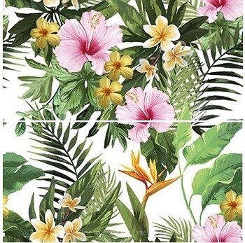 Фото Ceramika Konskie декор White Glossy Tropical Flowers 30x60 (2 шт)