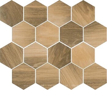 Фото Ceramika Paradyz мозаика Uniwersalna Mozaika Wood Natural Mix Heksagon Mat 22x25.5