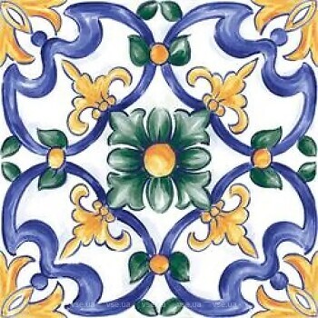 Фото Ragno ceramica плитка Amuri Decoro Maiolica Tappeto 3 Glossy 20x20 (Rc8J)