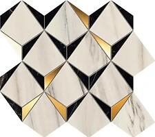 Фото Atlas Concorde мозаика Marvel Dream Mosaico Diamonds Bianco Black 32.9x35.9 (32.9x35.9)