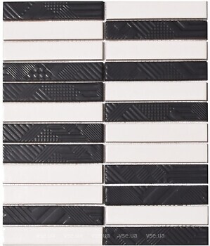 Фото Kotto Ceramica мозаика Kit Kat K 69007 White Black ST 25.2x30