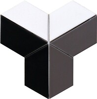 Фото Kotto Ceramica мозаика RT T X3 69001 Trapeze White Black Grey Shedol 26.4x26.4