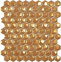 Фото Vidrepur мозаика Magic 49D Gold Hexagon 31.5x31.5