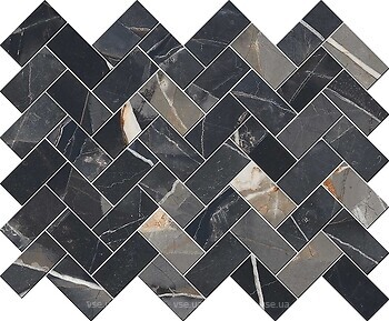 Фото Grespania мозаика Coverlam Calacata Black Luxor Negro Liso Black 25x30