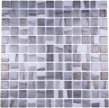 Фото AquaMo мозаика Revolut Glass Mosaic Grey 31.7x31.7