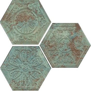 Фото Apavisa плитка Zinc Green Mix Decor Hexagon 25x29