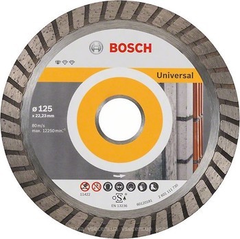 Фото Bosch алмазный отрезной турбо 125x2x22.23 мм (2608602394)