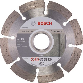 Фото Bosch алмазный отрезной сегментный 115x1.6x22.23 мм (2608602196)