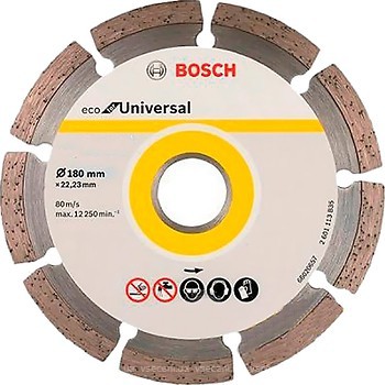 Фото Bosch алмазный отрезной сегментный 180x2.4x22.23 мм 10 шт (2608615043)