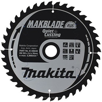 Фото Makita MAKBlade Plus пильный 255x1.6x30 мм (B-08648)