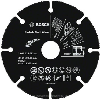 Фото Bosch мультифункциональный отрезной сегментный 115x1x22.23 мм (2608623012)