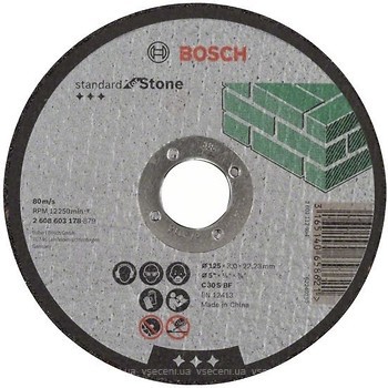 Фото Bosch Standard for Stone абразивный отрезной 125x3x22.23 мм (2608603178)