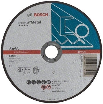 Фото Bosch Expert for Metal абразивный отрезной 180x1.6x22.23 мм (2608603399)