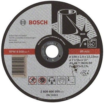 Фото Bosch Expert for Inox абразивный отрезной 180x2x22.23 мм (2608600095)