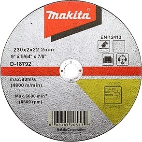 Фото Makita абразивный отрезной 230x2.0x22.23 мм (D-18792)