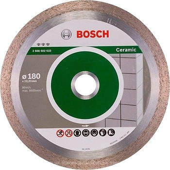 Фото Bosch алмазный отрезной сплошной 180x2.2x22.23 мм (2608602633)