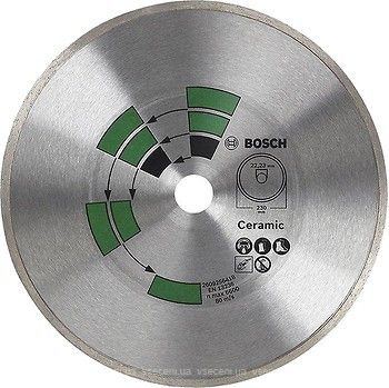 Фото Bosch алмазный отрезной сплошной 230x2.4x22.23 мм (2609256418)