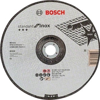 Фото Bosch Standard for Inox абразивный отрезной 230x1.9x22.23 мм (2608601514)