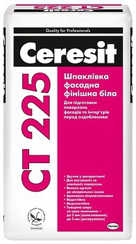 Фото Ceresit СТ-225 фасадная белая 25 кг
