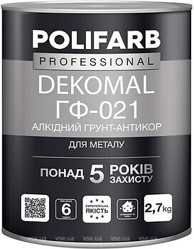 Фото Polifarb DekoMal ГФ-021 2.7 кг красно-коричневая