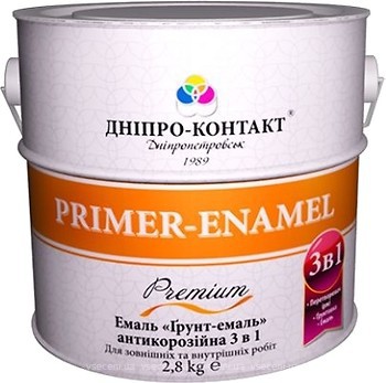 Фото Дніпро-Контакт Грунт-эмаль 3 в 1 красная 2.8 кг