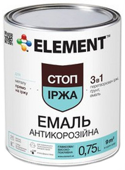 Фото Element Стоп Иржа эмаль антикоррозионная 3 в 1 2 кг темно-коричневая