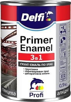 Фото Delfi Эмаль антикоррозийная 3 в 1 темно-коричневая 2.8 кг