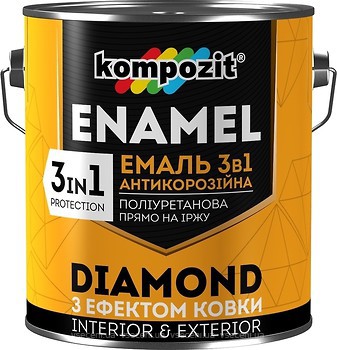 Фото Kompozit Эмаль 3 в 1 Diamond графит 2.5 л